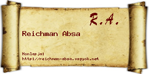 Reichman Absa névjegykártya